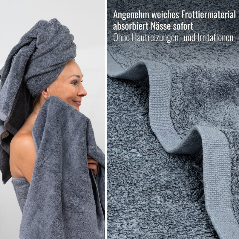 Saunatuch Grau/Anthrazit